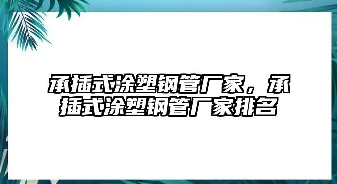 承插式涂塑鋼管廠家，承插式涂塑鋼管廠家排名